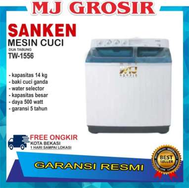 MESIN CUCI SANKEN TW 1556 14KG 2 TABUNG TW1556 14 KG X TOR SERIES