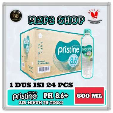 Air Mineral Pristine pH8.6+ Botol Pet - 600 ml (Kemasan Karton)