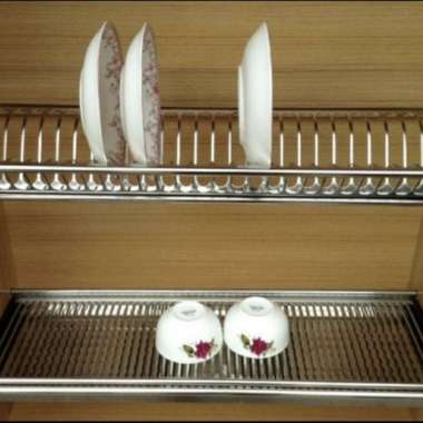 Rak piring gelas stainless susun 2 - kitchen set 70 cm TERBAIK Multicolor