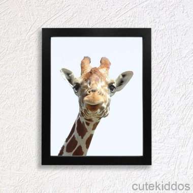 Pigura Poster Jerapah - Hiasan Dinding - Home Decor Frame Hitam