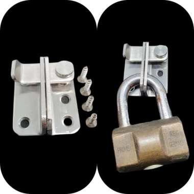 Grendel gembok Kotak WC Stainless / Pintu Tempat Gembok Pengaman Slot