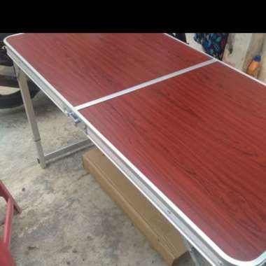 Meja Lipat Portable Koper Kaki Kotak / Meja Belajar / Makan / Pameran Maroon