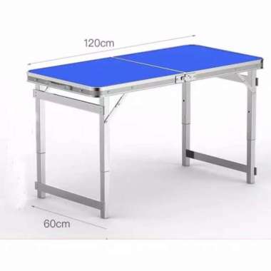 Meja Lipat Portable Koper Kaki Kotak / Meja Belajar / Makan / Pameran Biru