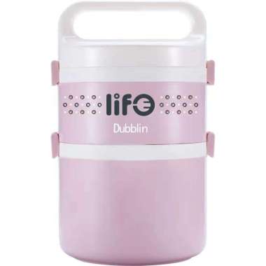 TEMPAT MAKAN / OMPRENG / LUNCHBOX STAINLESS DUBBLIN DOUBLE DELIGHT CREAM