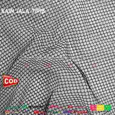Bahan Kain Jala / Kain Jaring Tipis Lubang Kecil 3 mm Meteran Hitam