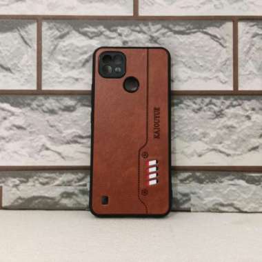 CASE REALME C21 / C21Y CASING KULIT SLIM KAIOUYUE DESAIN ORIGINAL CASE REALME C21Y Cokelat