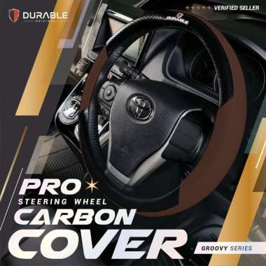 Suzuki SX4 Esteem Aerio Ertiga Vitara Cover Stir Steer Sarung Setir Mobil Carbon Groovy Coklat Hitam