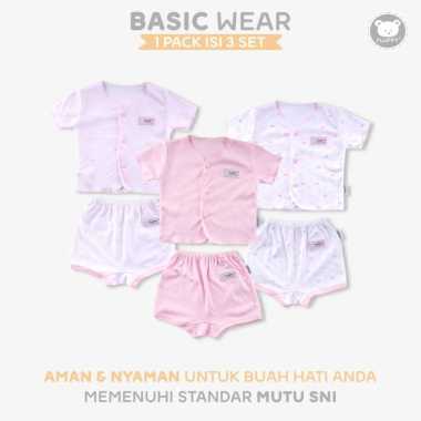 FLUFFY Setelan pendek neci PINK (isi 3 psg) SDDAN PNK NB NECI