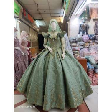 Baju pakaian gaun pengantin busana pernikahan wanita gown dress wedding dress mekar busa muslim pere