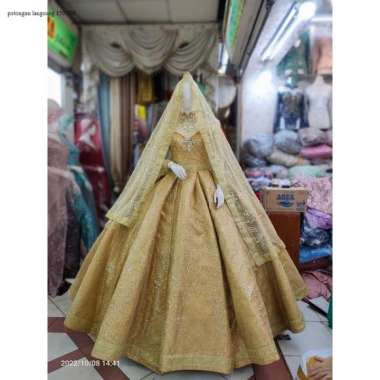 Baju pakaian gaun pengantin busana pernikahan wanita gown dress wedding dress muslim perempuan hijab