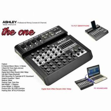 Mixer Audio Ashley Premium 6 / Premium6 Usb Bluetooth