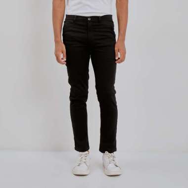 Paulmay Celana Chino Pria Panjang Slim Fit - Black 32