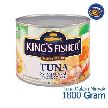 King's Fisher Tuna Minyak Nabati Tuna in Oil Daging Tuna Makanan Kaleng [1800g]