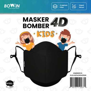 Masker 4D kids / Masker kain 4 lapis anak anti bakteri Multivariasi