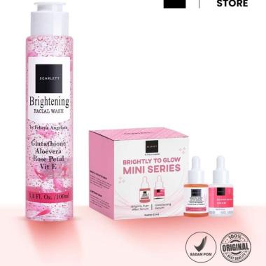 Scarlett Whitening Facial Wash + Scarlett Whitening Brightly to Glow Mini Series