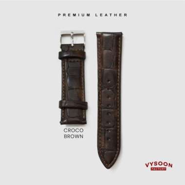 Quick Release Strap Premium Leather Tali Kulit 20mm QR-Croco Choco