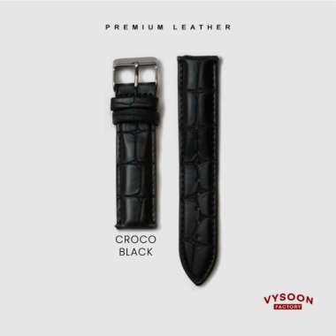 Quick Release Strap Premium Leather Tali Kulit 20mm QR-Croco Black