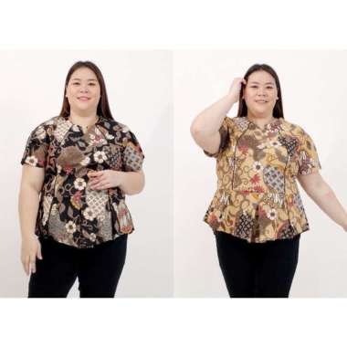 BAJU ATASAN BLOUSE BATIK 318A BIG SIZE WANITA LD 120cm JUMBO XXL XXXL BATIK MODERN KOREAN STYLE BAJU