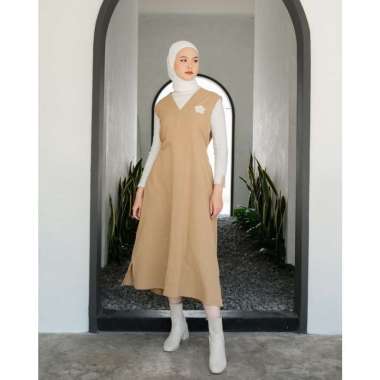 Zetta Overall | Dress Overall Linen Bordir Bunga Tortila