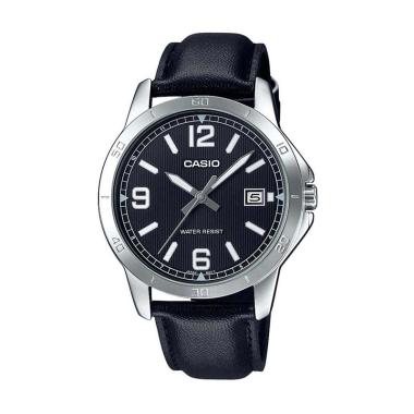 CASIO Tali Kulit Jam Tangan Pria [MTP-V004L] BLACK