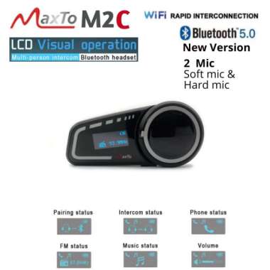 Promo Intercom Helm Maxto M2 Bluetooth Helm M2C LCD 5.0 Confrence