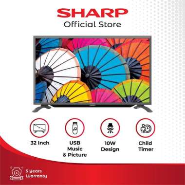 SHARP 2T-C32DD1I AQUOS Digital LED TV HD-Ready DVB-T2-USB Movie/Music/Picture [32 Inch]