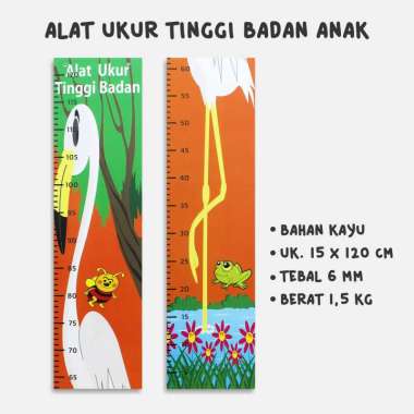 Pengukur tinggi badan / Alat Ukur Tinggi Badan Anak Desain Gambar menarik untuk anak anak PUTIH FLAM