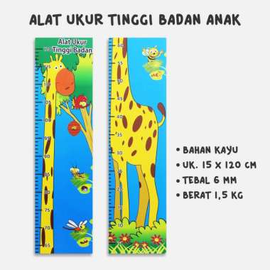 Pengukur tinggi badan / Alat Ukur Tinggi Badan Anak Desain Gambar menarik untuk anak anak BIRU JERAP