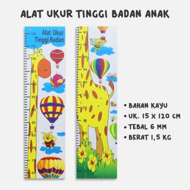 Pengukur tinggi badan / Alat Ukur Tinggi Badan Anak Desain Gambar menarik untuk anak anak PUTIH JERA