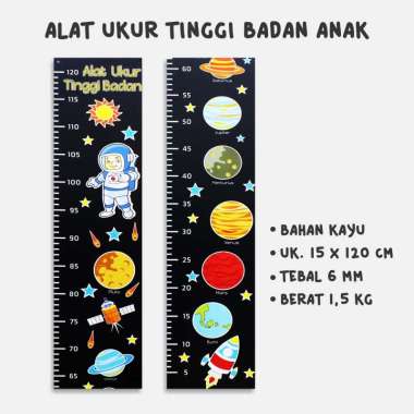 Pengukur tinggi badan / Alat Ukur Tinggi Badan Anak Desain Gambar menarik untuk anak anak HITAM PLAN