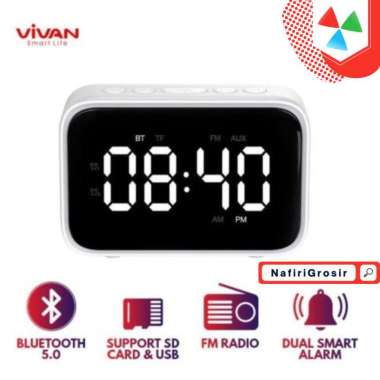 SPEAKER BLUETOOTH VIVAN VS5 PORTABLE WIRELESS SMART ALARM CLOCK