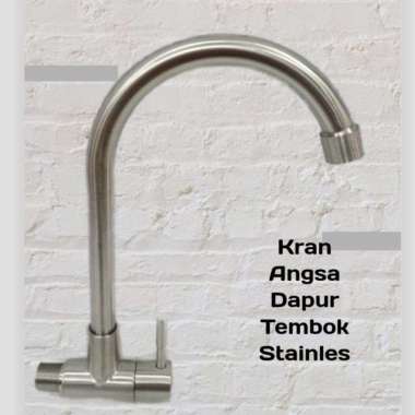 Kran Angsa Dapur Tembok Stainles sus 304 - Kran Tembok Cuci Piring Stainles Asli