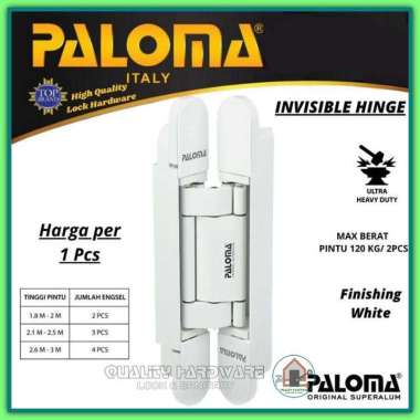Engsel Pintu Tanam Paloma QHIHP 809 Engsel Pintu Stainless Aluminium Invisible Hinge Murah Berkualit