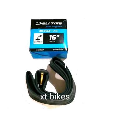 Ban dalam sepeda 16 x 3.0 merk Deli Tire ( pentil AV, pentil bengkok)