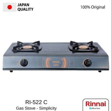 RINNAI RI-522C Kompor Gas 2 Tungku Ceflon Simplicity Series Hitam