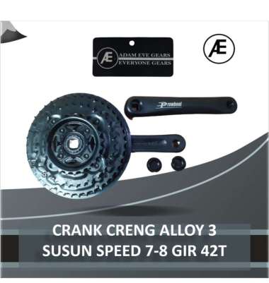 ADAMEVE CRANK CRENG ALLOY 3 SUSUN SPEED 7-8 GIR 42T SEPEDA MTB