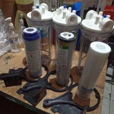 paket housing filter air 10"inch satu set drat 3/4"
