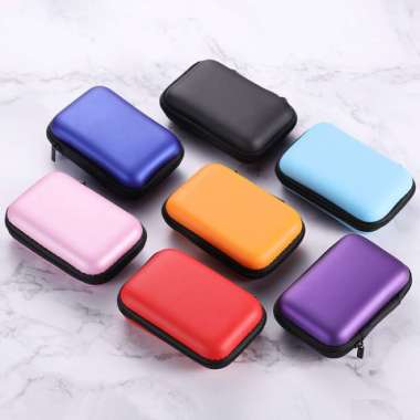 Persegi Panjang Case For Earphone Charger Bluetooth Headset Kabel Data warna Ungu