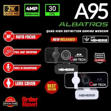 NYK ALBATROS A95 / A 95 / A-95 Quad High Definition Gaming Webcam warna BLACK