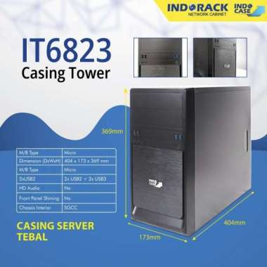 CASING SERVER INDOCASE MICRO ATX / CASING KOMPUTER IT6823 PSU 300W ATX