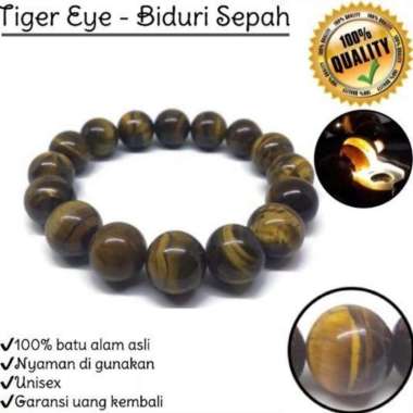 Gelang Tiger eye Gelang Batu Alam Tiger Eye Biduri Sepah 12mm