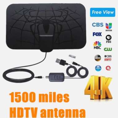 Antena TV Digital DVB-T2 4k High Gain 25-Db Tfl-D139 Original Taffware warna antena+booster