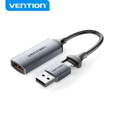 VENTION Video Capture Card USB to HDMI Game Record Streaming Live ACW Grey