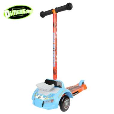 Dimensions Premium 3 Wheel Kids Scooter Molded Hotwheels Car Blue - Skuter anak Hotwheels Car Blue