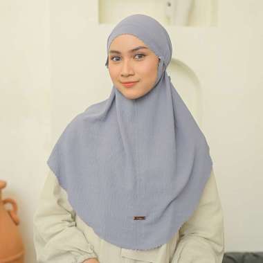 Lozy Hijab - Biyya Instan Lasercut (Bergo Crinkle) Dove Grey
