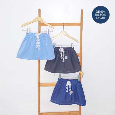 SIMSON BABY Kids Denim Ribbon Skirt - Rok Anak 2 tahun CHARCOAL