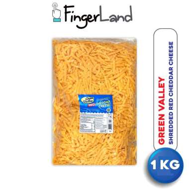GREEN VALLEY Shredded Red Cheddar 1 KG Keju Cheddar Merah Parut