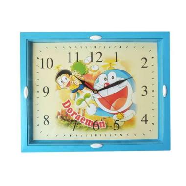 Esa Hello Kitty Winnie The Pooh Doraemon Jam Dinding Anak [35 cm] + Free Baterai - #biru