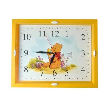 Esa Hello Kitty Winnie The Pooh Doraemon Jam Dinding Anak [35 cm] + Free Baterai - #kuning