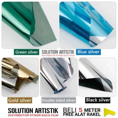 KACA FILM - ONE WAY - CERMIN - SILVER GREEN - BLUE - GOLD - BROWN warna Silver - Silver